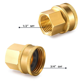 RouLiPouLi brass threaded connection close-up with rust-proof finish.