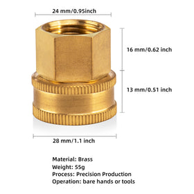 RouLiPouLi GHT to NPT female adapter close-up showing precise threads.