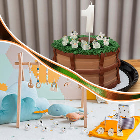 RoundFunny miniature cow figurine suitable as a cake topper decor.