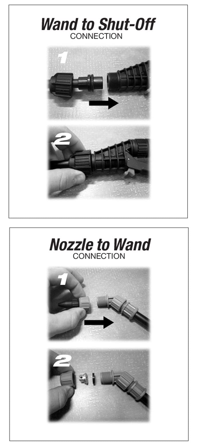 Roundup 181795 poly adjustable nozzle demonstrates versatile solid-to-mist flow.