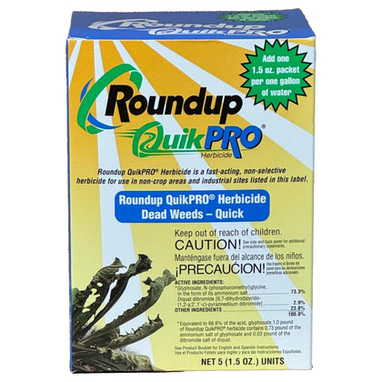 Roundup QuickPro box being poured for ready-to-use weed control