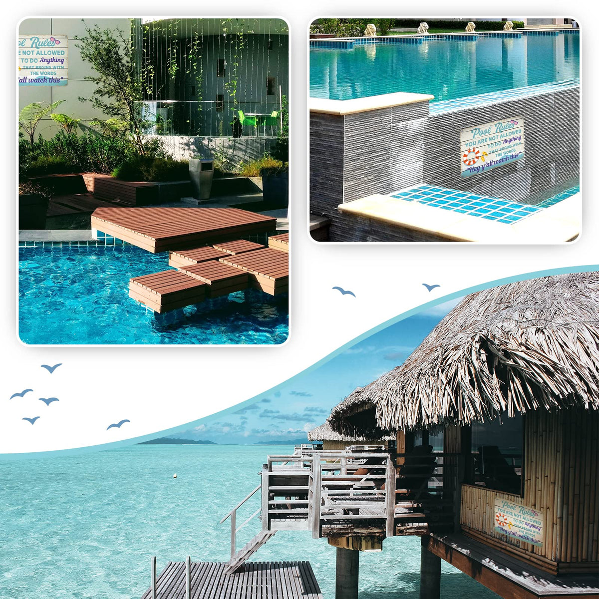 Rousen backyard wall decor sign enhances outdoor spaces with a playful vibe.