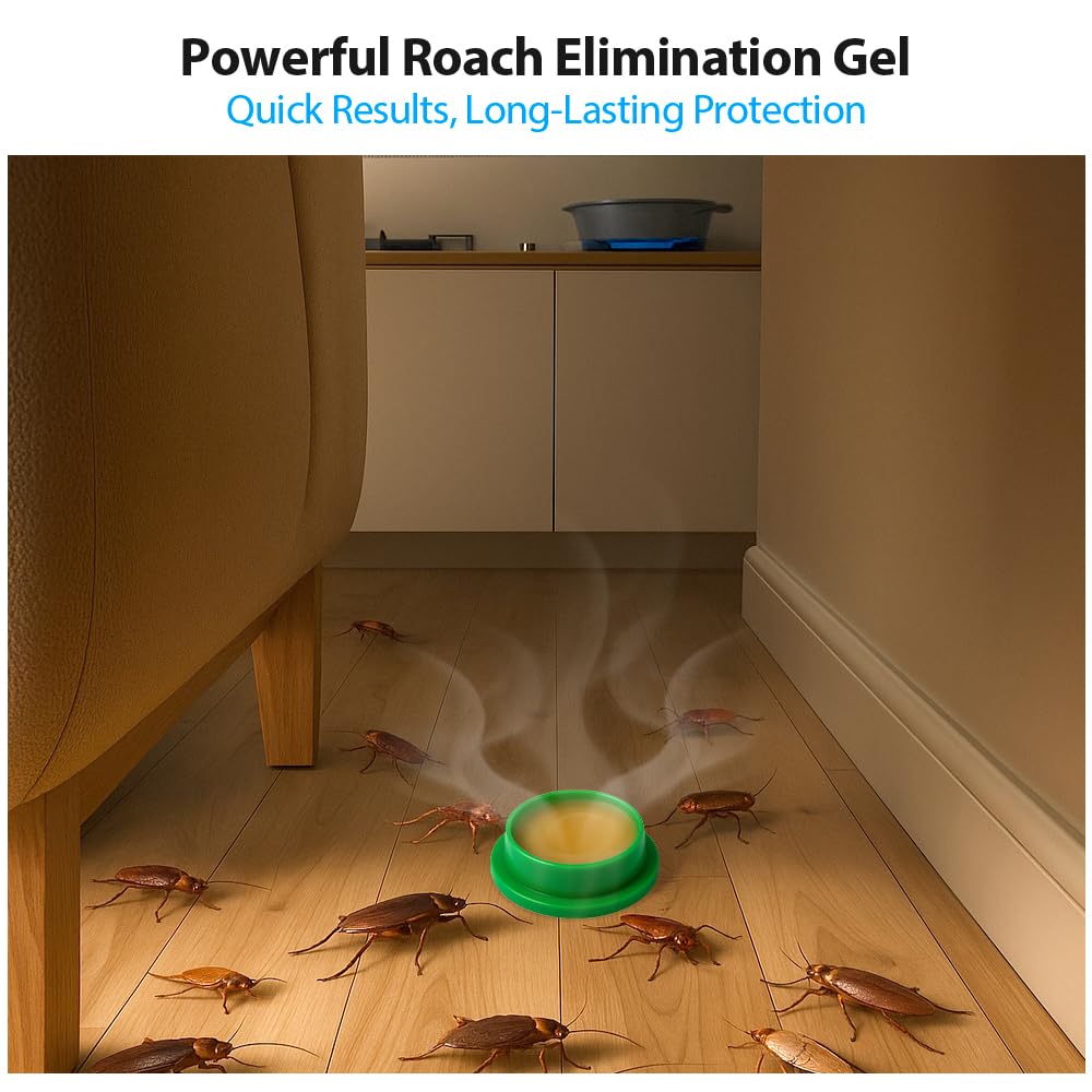 ROUTADE 32-pack roach bait set displayed, illustrating comprehensive indoor infestation solution.