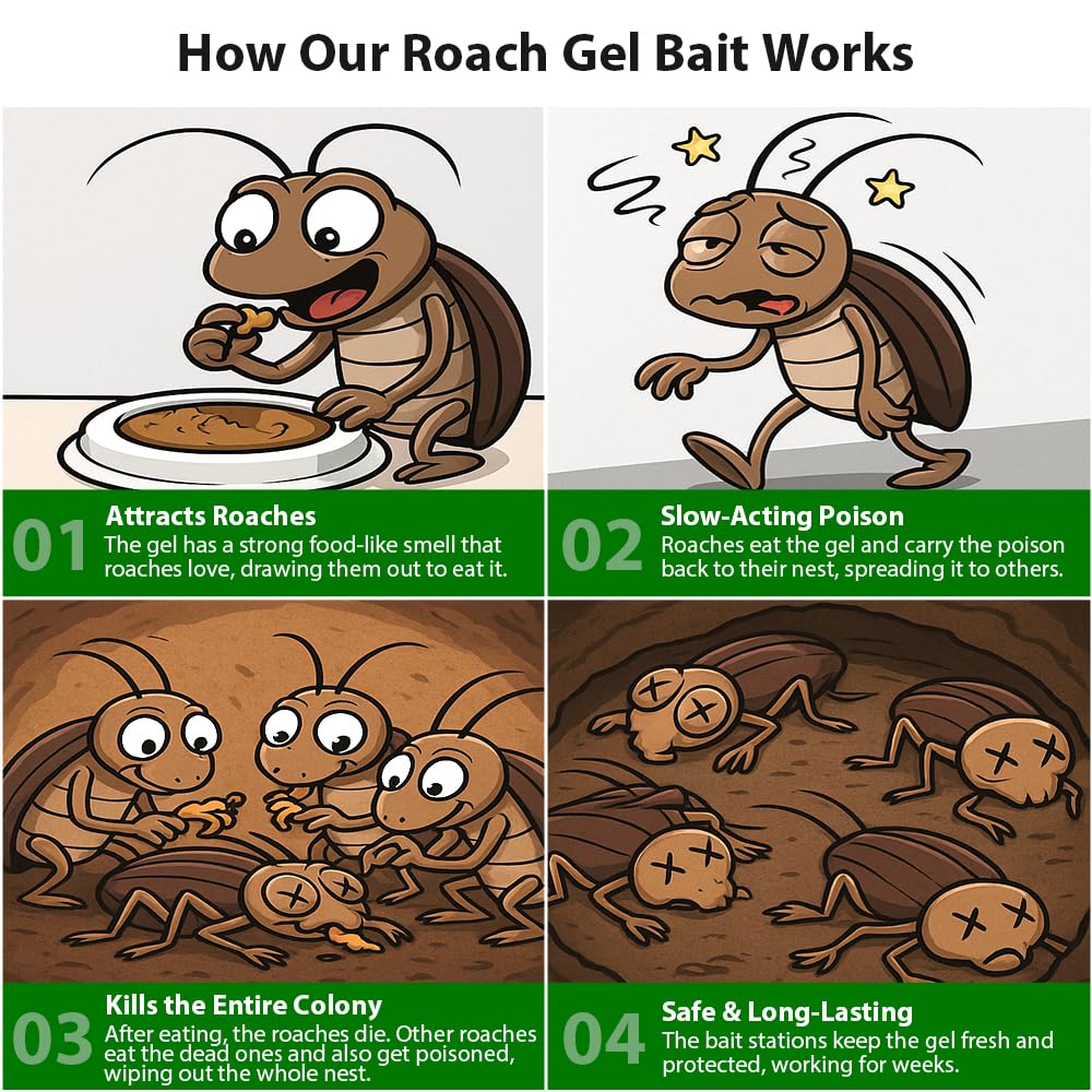 ROUTADE roach gel bait close-up showing attractant formula
