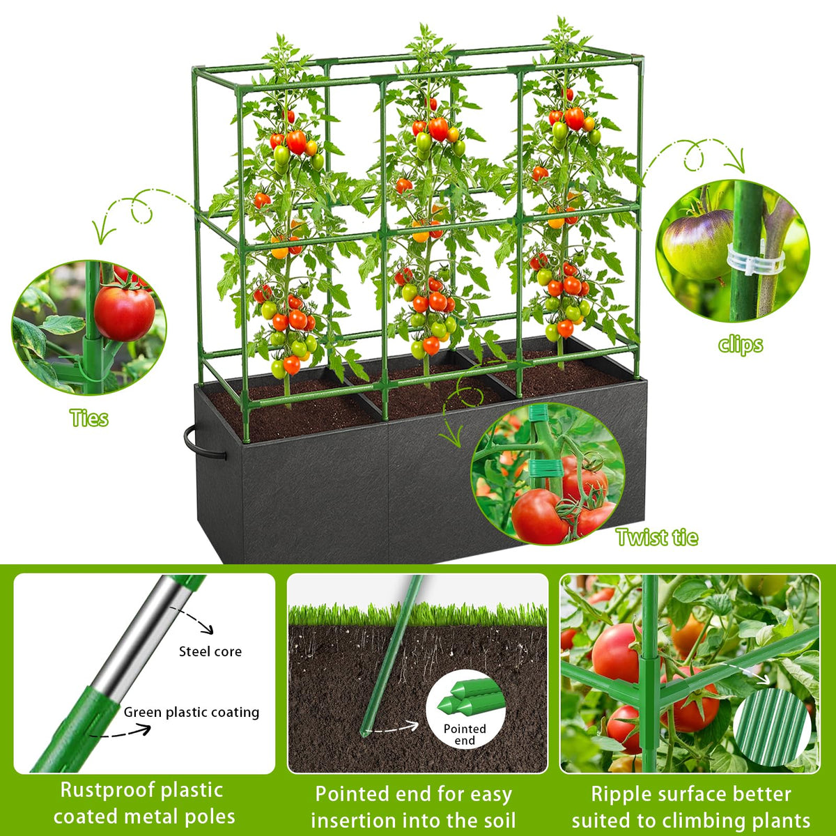 Rovexin grow bag with 46 gallon capacity supports healthy root growth.