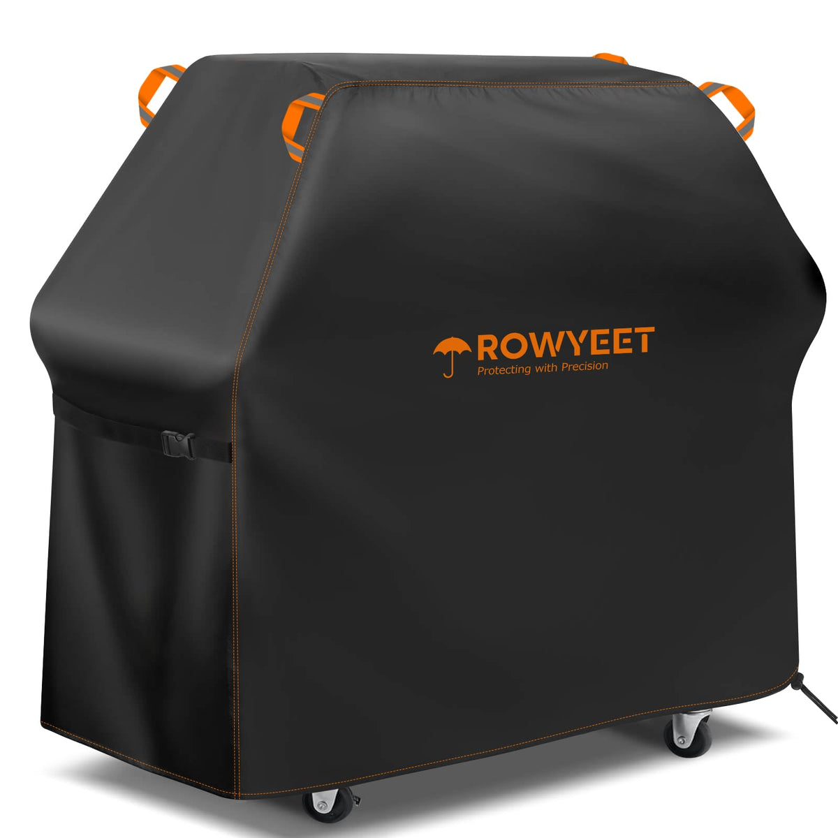 ROWYEET grill cover with Oxford fabric protection shields your grill from sun and rain.
