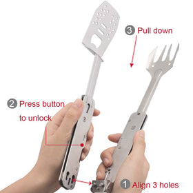 ROXON 4-in-1 mini folding BBQ bottle opener handy on hikes and picnics