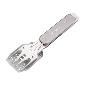 ROXON 4-in-1 mini folding BBQ spatula for quick outdoor cooking and easy flipping