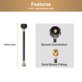 Brass adaptor provides durable, safe connection to Type 1 tanks for steady grilling