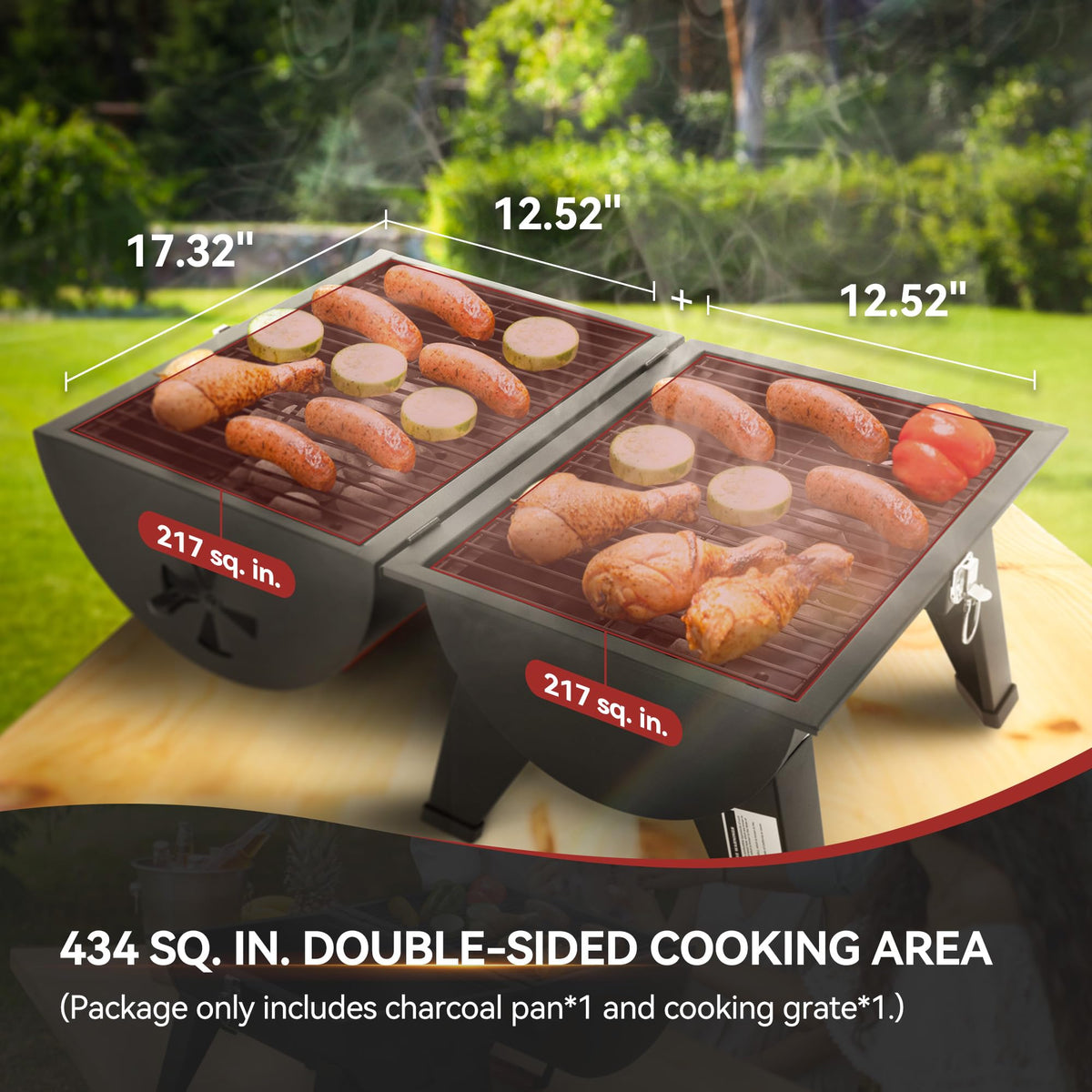 Royal Gourmet CC1619 217-square-inch grilling area for small gatherings.