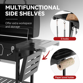 Royal Gourmet CD2030AN adjustable charcoal pan crank enables precise heat control