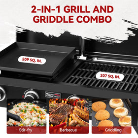 Royal Gourmet GD4002TP electronic ignition for quick, reliable flame starts.