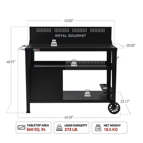 Royal Gourmet PC4401B 43-inch tabletop supports organized prep and serving
