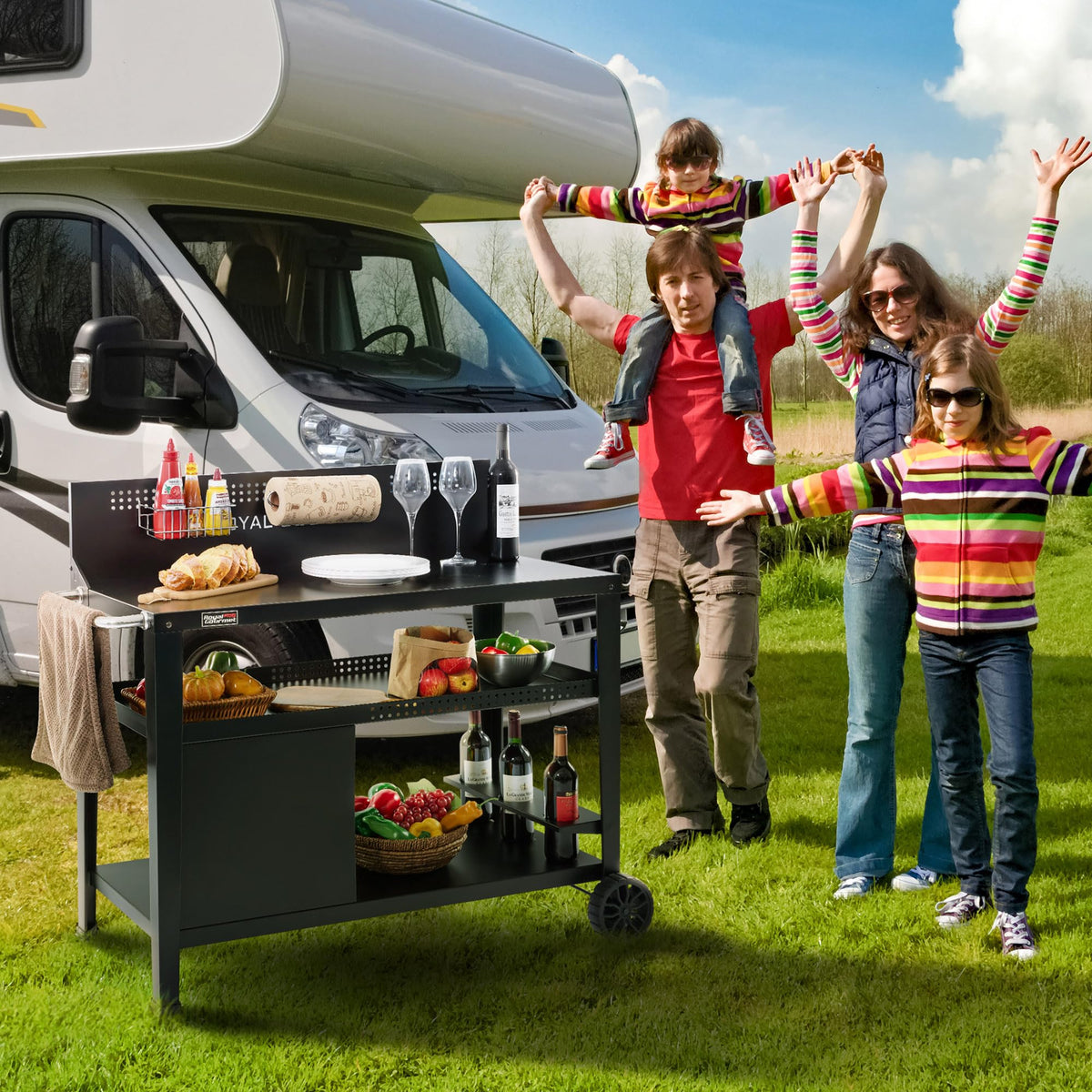 Royal Gourmet PC4401B heavy legs provide stability on uneven outdoor surfaces