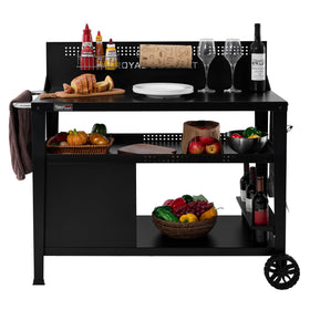 Royal Gourmet PC4401B table top with wind guard creates a sturdy outdoor workspace