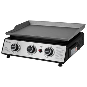 PD1301S three burners in action deliver even heat across the griddle.