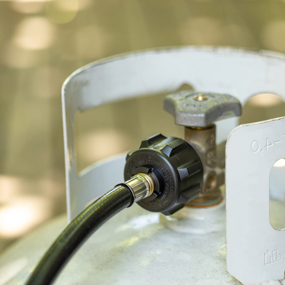 Connecting a 1 lb portable appliance to a 20 lb tank for more fuel