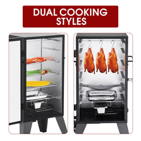 Royal Gourmet SE2805 built-in thermometer aids easy internal temperature checks.