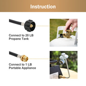 5-foot hose in use showing flexible setup for outdoor cooking