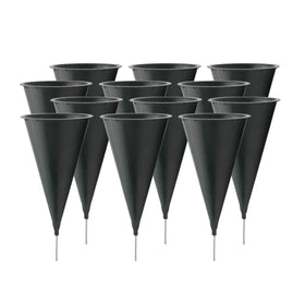 Royal Imports cemetery vase with spike base securing the grave-site display.