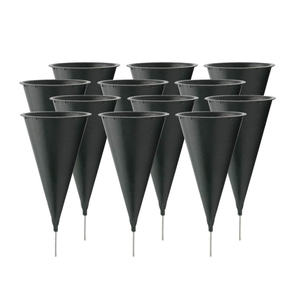 Royal Imports cemetery vase with spike base securing the grave-site display.