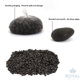 Royal Imports River Rocks Black terrarium decor adds texture to displays
