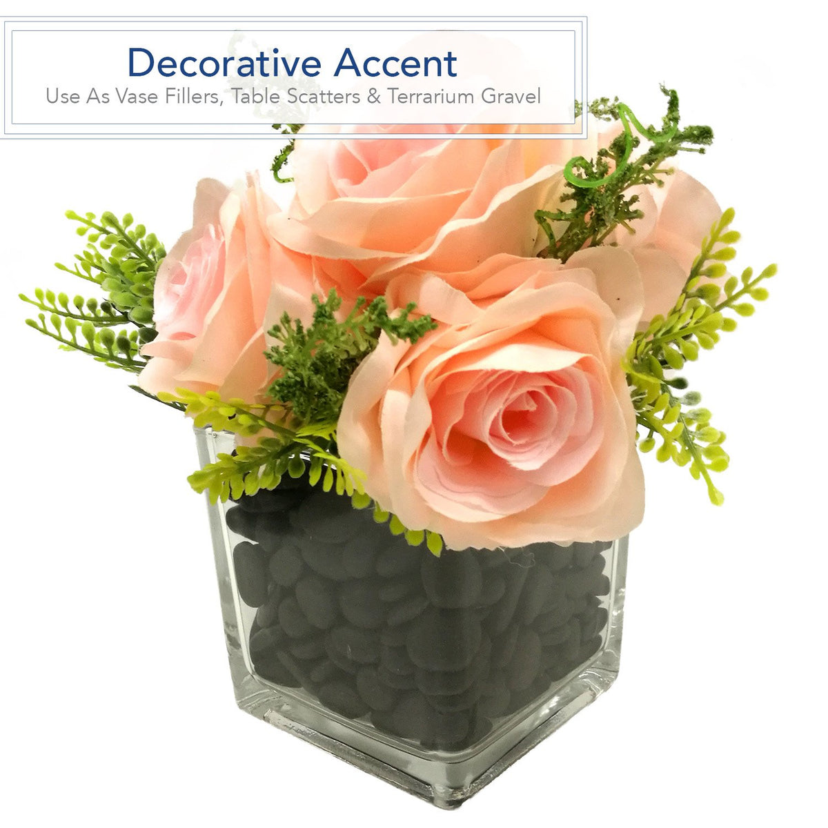 Royal Imports River Rocks Black vase filler for elegant centerpieces and events