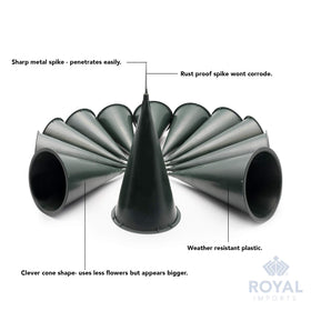 Royal Imports rust-proof ground stake resists corrosion in moist soil.