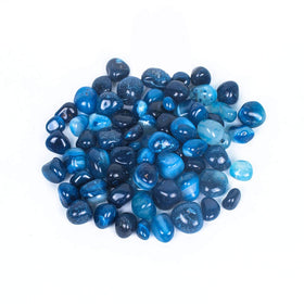 Royal Sapphire blue river rocks brighten vases with natural appeal and stable filler.