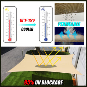 Royal Shade beige fabric closeup shows durable 200gsm HDPE material