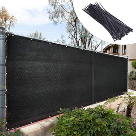 Royal Shade privacy screen on a fence for enhanced privacy and airflow.