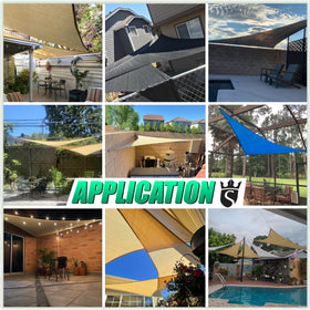 Royal Shade installation example on a square layout with appropriate hardware.
