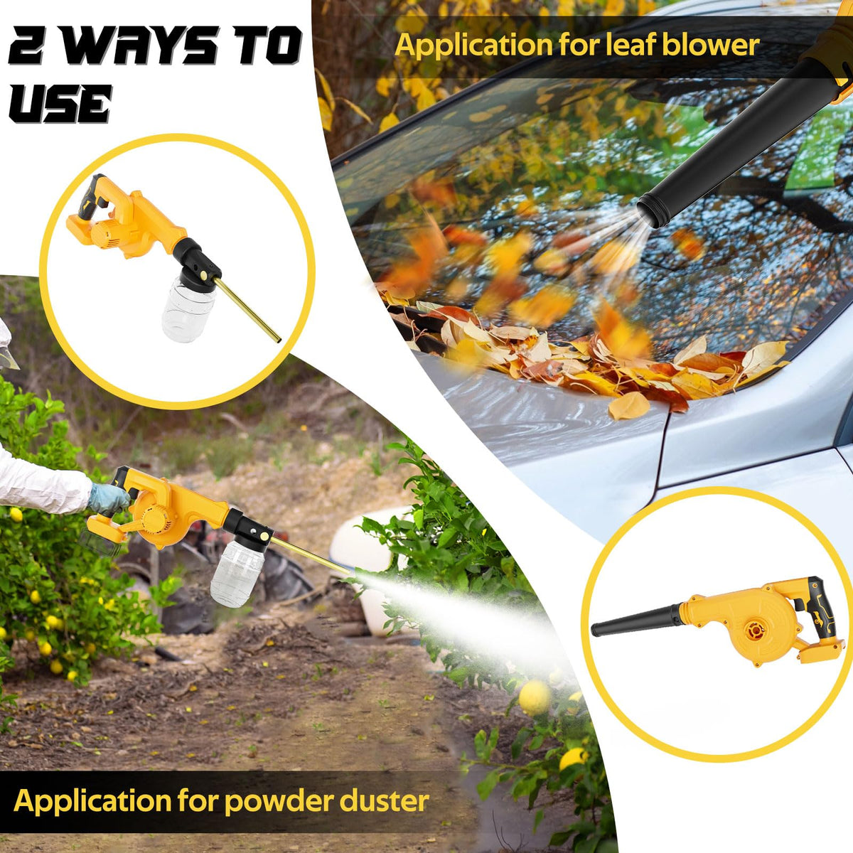 Rozlchar unit powered by a DEWALT 20V battery for cordless operation.