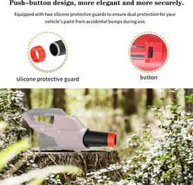 Rozlchar Stocky Nozzle installs easily without tools on compatible leaf blowers