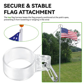 RPBKE top flag harness compatible with 15 and 20 ft poles for secure setup.