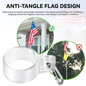 RPBKE top flag harness secure-clip system keeps the flag top firmly in place.