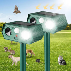 RQQN 2025 solar animal repeller front view deters pests safely