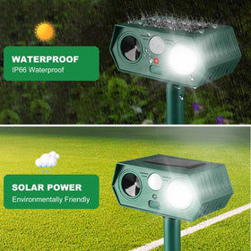RQQN 2025 solar animal repeller ground mount for easy setup