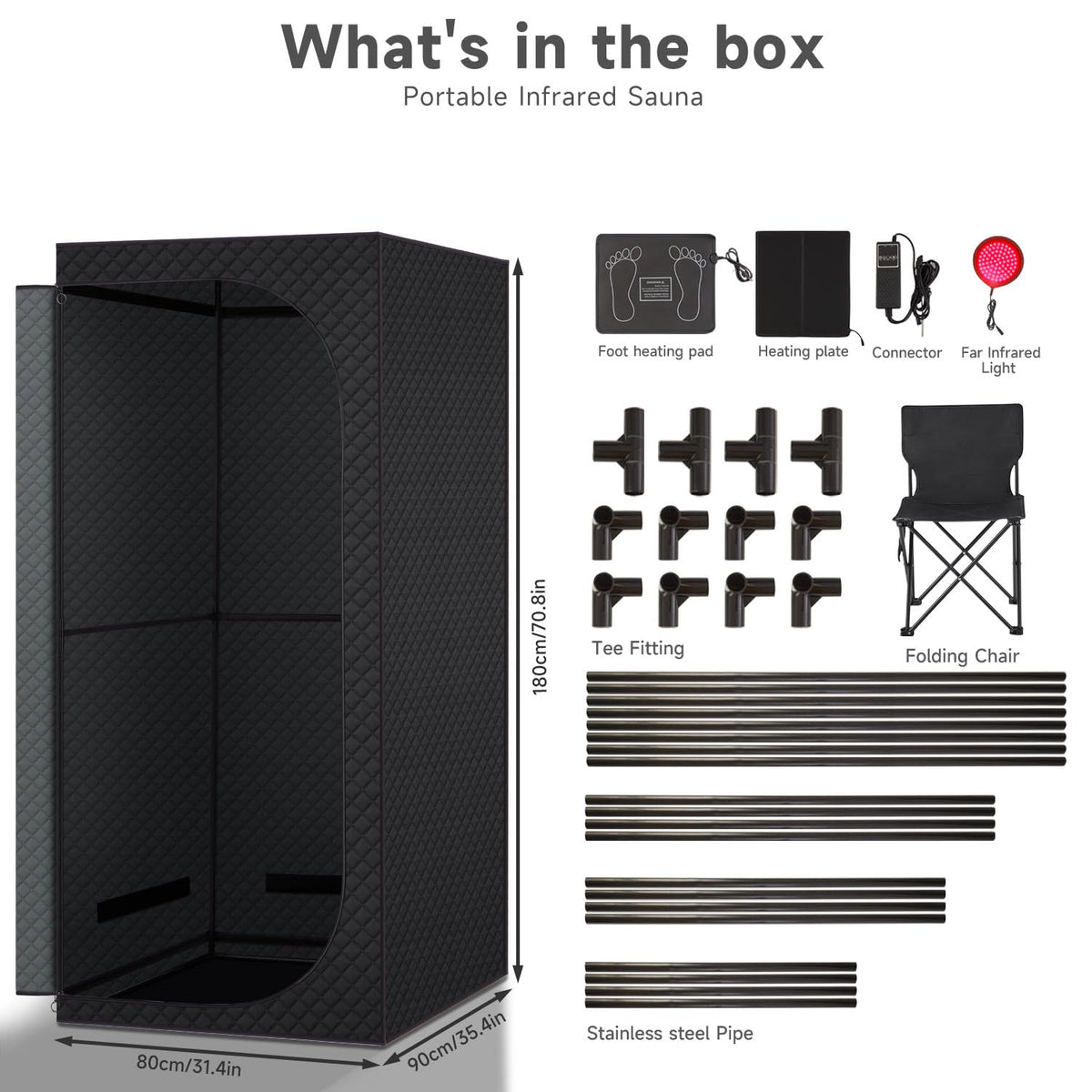 RRGFB infrared sauna box folded for storage demonstrates portability