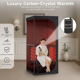 RRGFB infrared sauna box foot pad detail for comfortable leg support