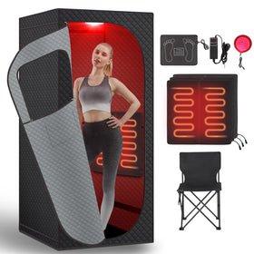 RRGFB infrared sauna box front view for roomy sessions and easy access