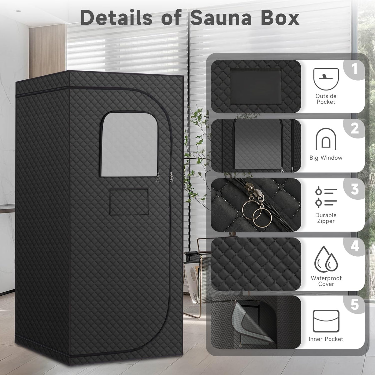 RRGFB infrared sauna box insulation detail showing heat-saving design