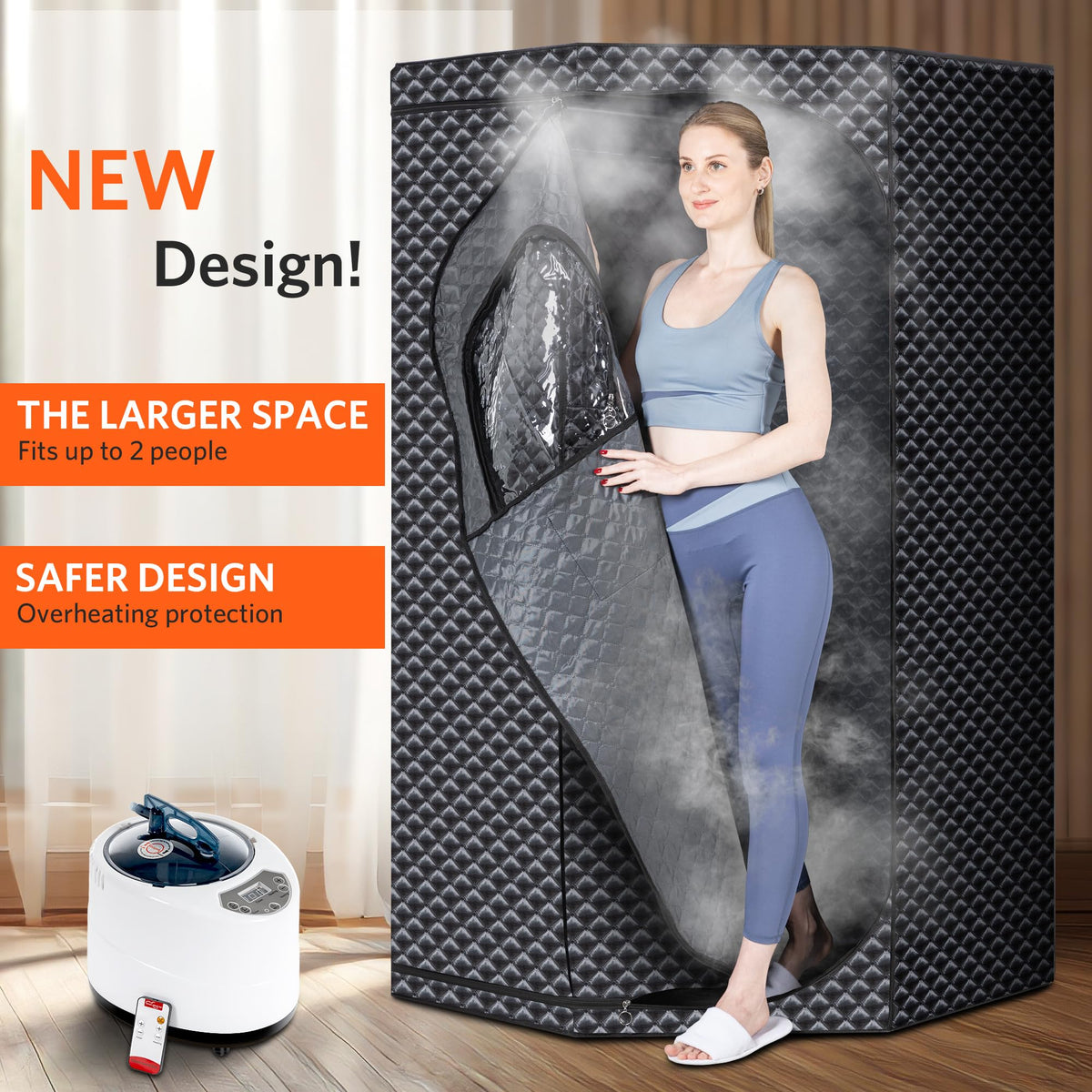 RRGFB portable sauna folding chair setup enabling comfortable seating.
