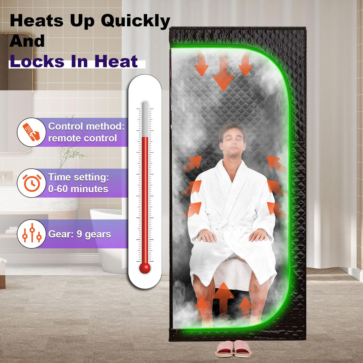 RRGFB home sauna tent heats quickly for immediate relaxation