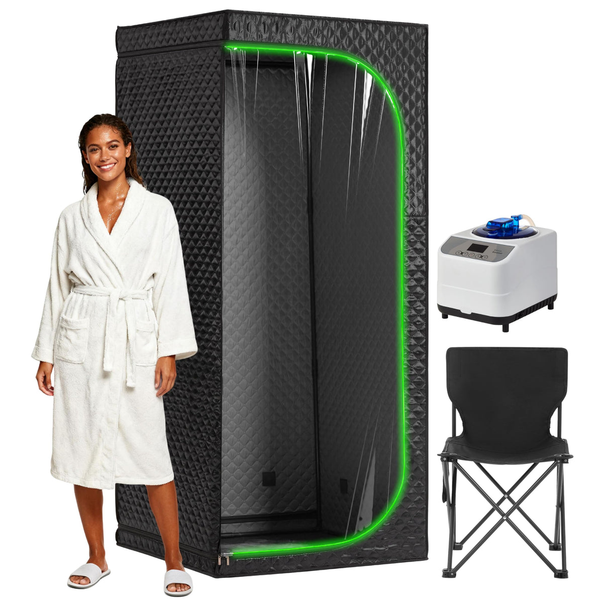RRGFB steam sauna tent with a transparent door for a brighter, inviting session