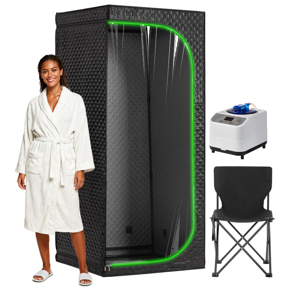 RRGFB steam sauna tent with a transparent door for a brighter, inviting session
