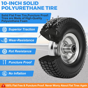 RRQ 10-inch tire and wheel kit mounted on a dolly for rugged transport