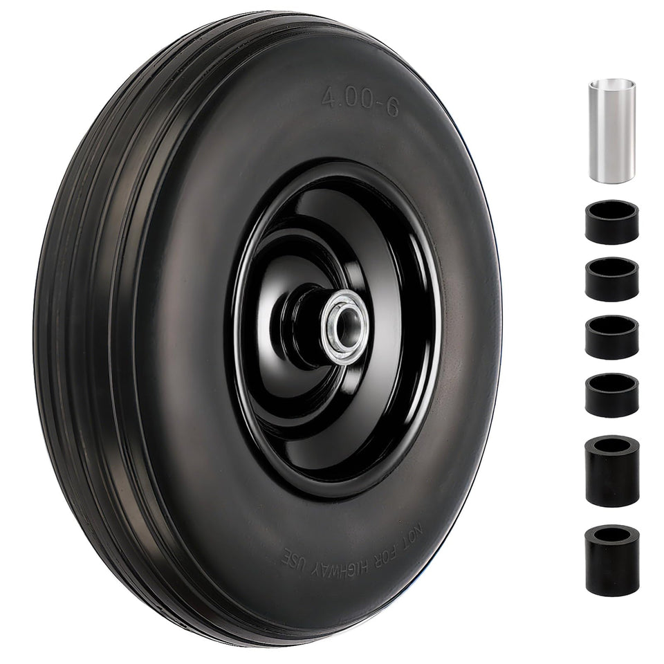 RRQ 4.00-6 flat-free tire for a 13-inch wheelbarrow, puncture-proof.