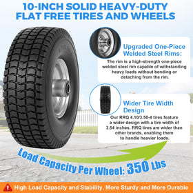 RRQ heavy-duty one-piece welded rims with turf tread in action