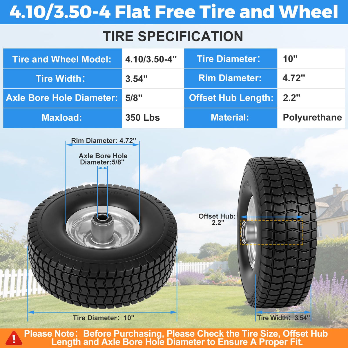 RRQ solid polyurethane flat-free tire with foam core in use